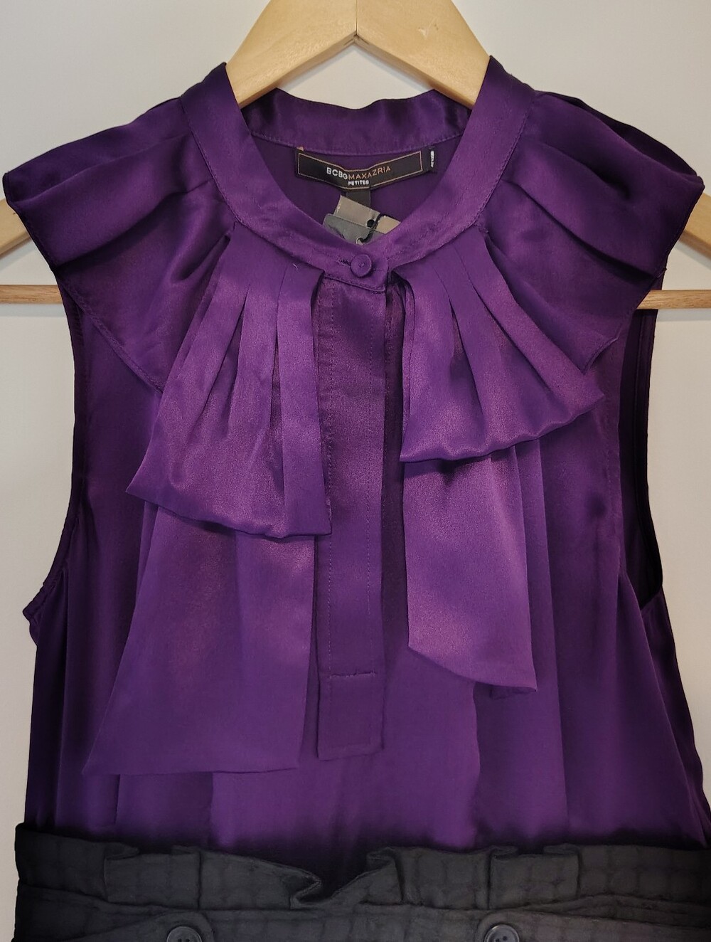 NWT BCBGMAXAZRIA Purple Black Dress Size 6P Hoco Homecoming 90s Y2K - Picture 3 of 13